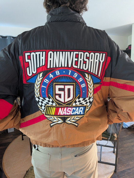 Nascar Other - Nascar 50th Anniversary Colorblock Windbreaker Jacket - Black/Red/Brown